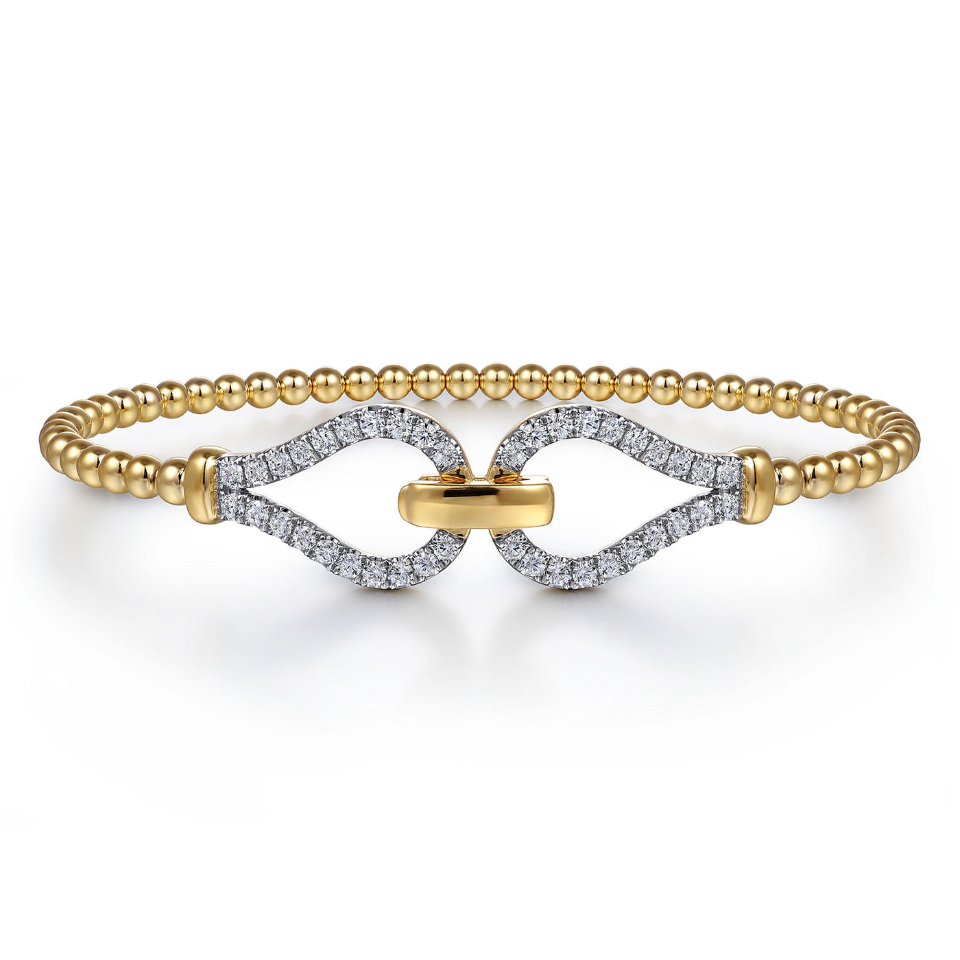 Diamond Split Bujukan Bangle in Yellow Gold by Gabriel & Co.