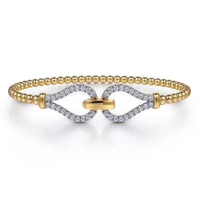 Diamond Split Bujukan Bangle in Yellow Gold by Gabriel & Co.