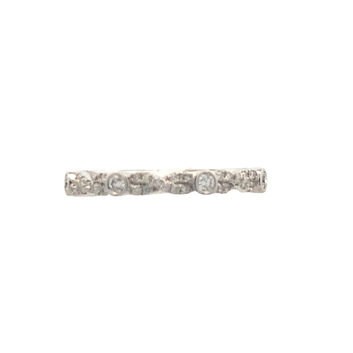 Patterned Diamond Band in White Gold by Fana