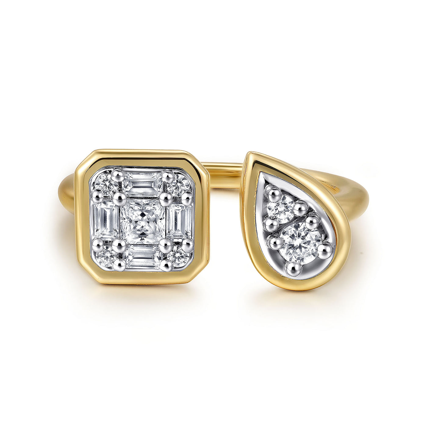 Diamond Toi et Moi Ring in Yellow Gold by Gabriel & Co.