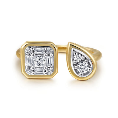 Diamond Toi et Moi Ring in Yellow Gold by Gabriel & Co.