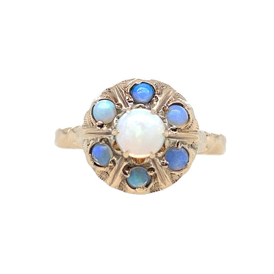 ESTATE Opal Cluster Ring in Yellow Gold