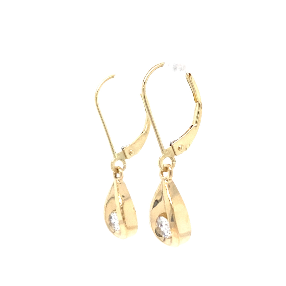 ESTATE Diamond Drop Earrings in Yellow Gold
