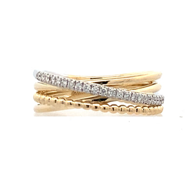 Diamond Crossover Ring in Two-Tone Gold by Gabriel & Co.