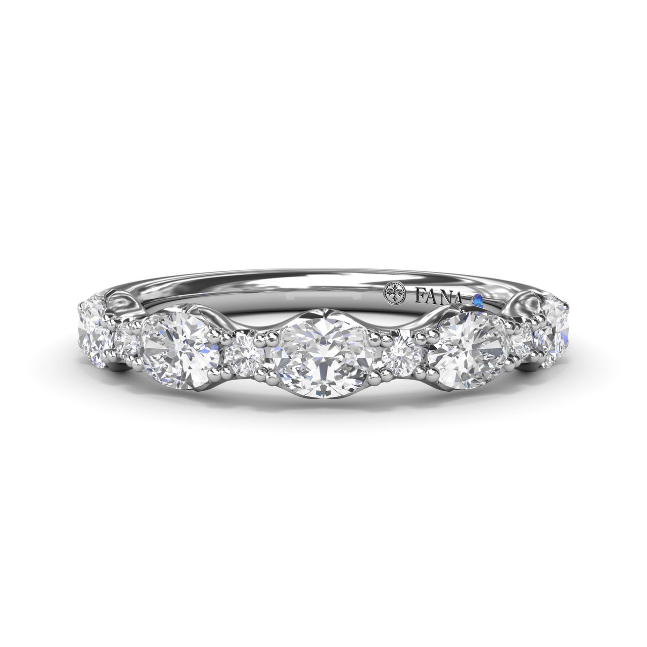 Diamond Stackable Band in White Gold by Fana