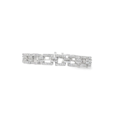 ESTATE Diamond Link Bracelet in White Gold