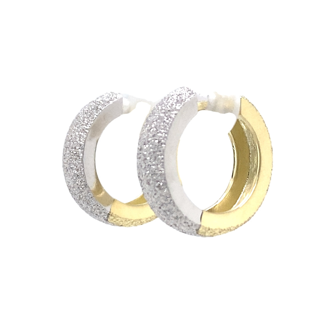 Reversable Huggie Hoops in Two-Tone Gold