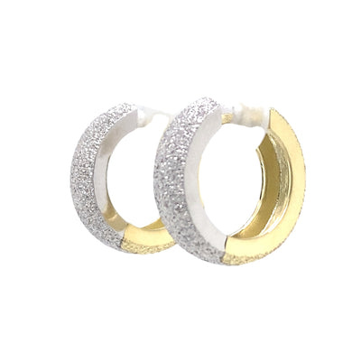 Reversable Huggie Hoops in Two-Tone Gold