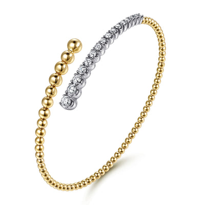 Diamond Bujukan Wrap Bangle in Yellow Gold by Gabriel & Co.