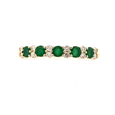 Emerald and Diamond Ring in Yellow Gold
