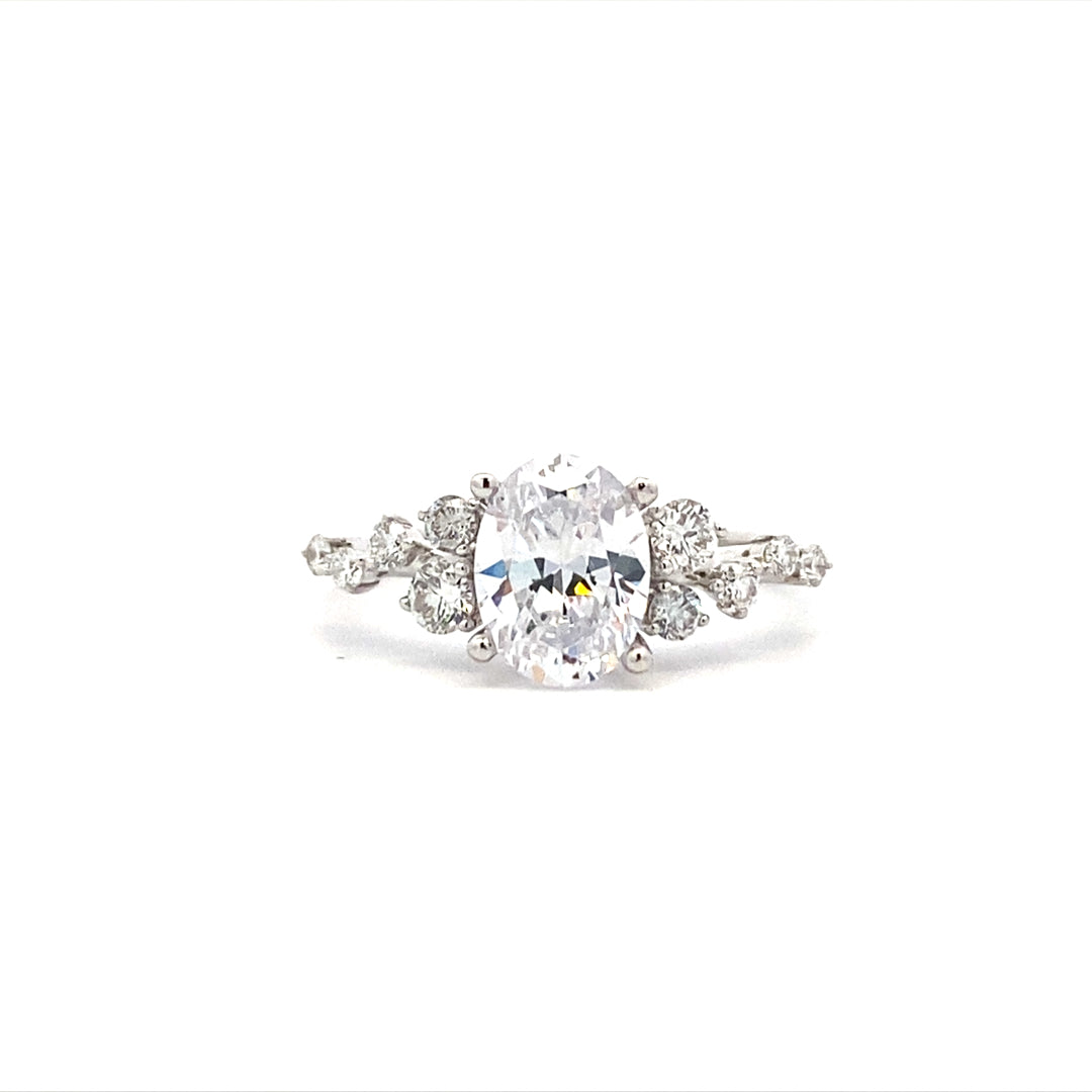 Zeghani 14 Karat Side Stones Diamond Engagement Ring ZR2533