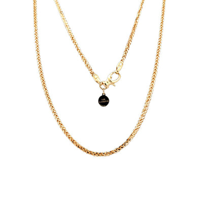 22" Hollow Mens Wheat Chain in Yellow Gold by Gabriel & Co.