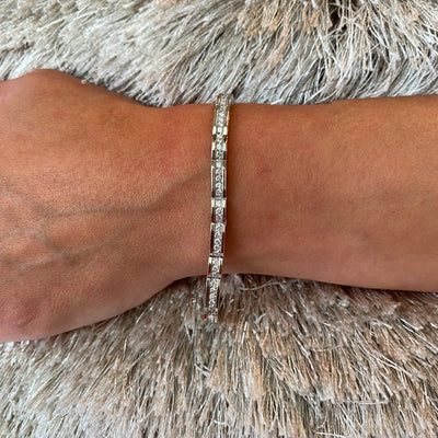 ESTATE Diamond Link Bracelet in White Gold