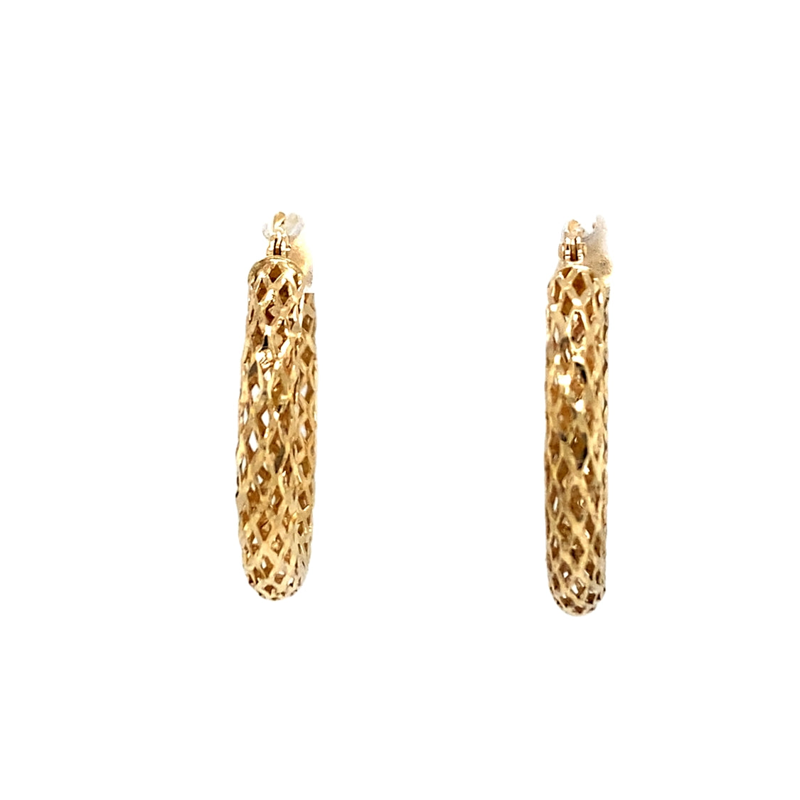 ESTATE  D/C Hoop Earrings in Yellow  Gold