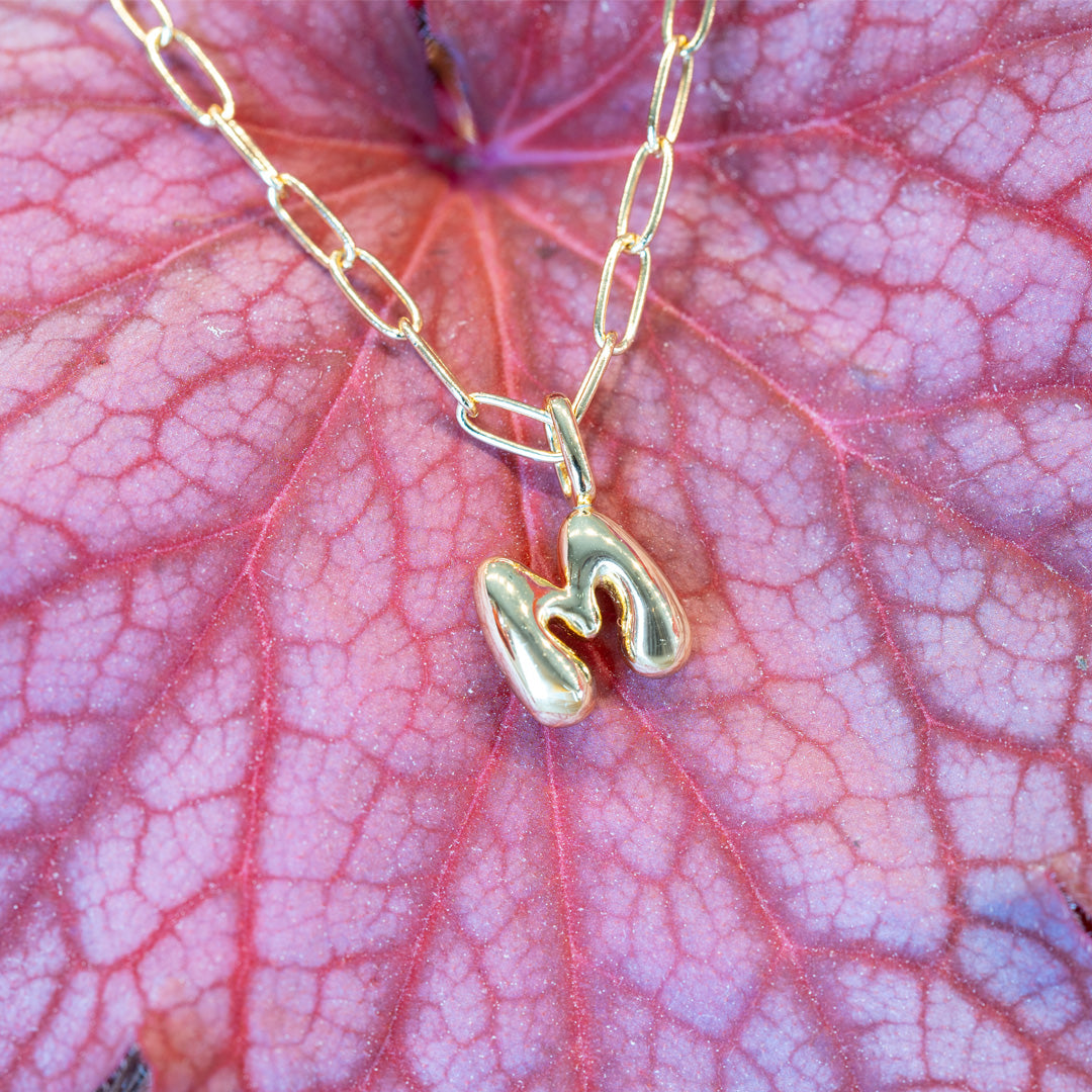 Chubby Letter "M" Charm in Sterling Silver with Gold Plating by Ania Haie