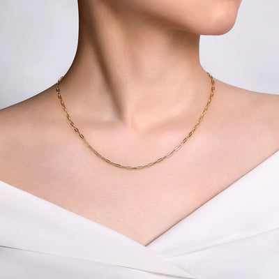 Paperclip Necklace in Yellow Gold by Gabriel & Co