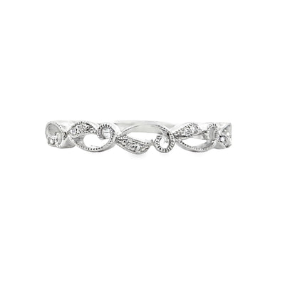 14K White Gold .03CTW Diamond Band, Size 7 by Allison Kaufman