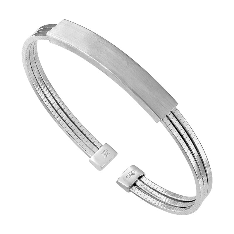 Sterling Silver Engraveable Bar Cuff Bracelets 1C886S