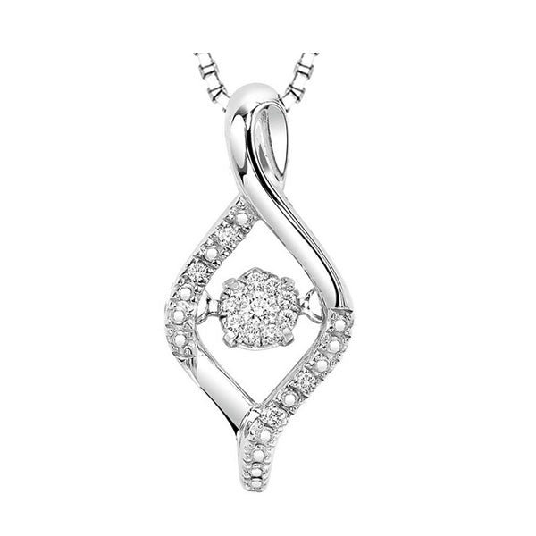 Fluttering Diamond Pendant in Silver