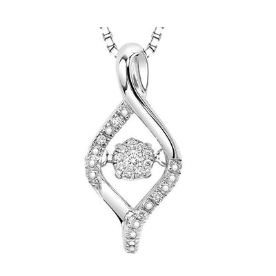 Fluttering Diamond Pendant in Silver