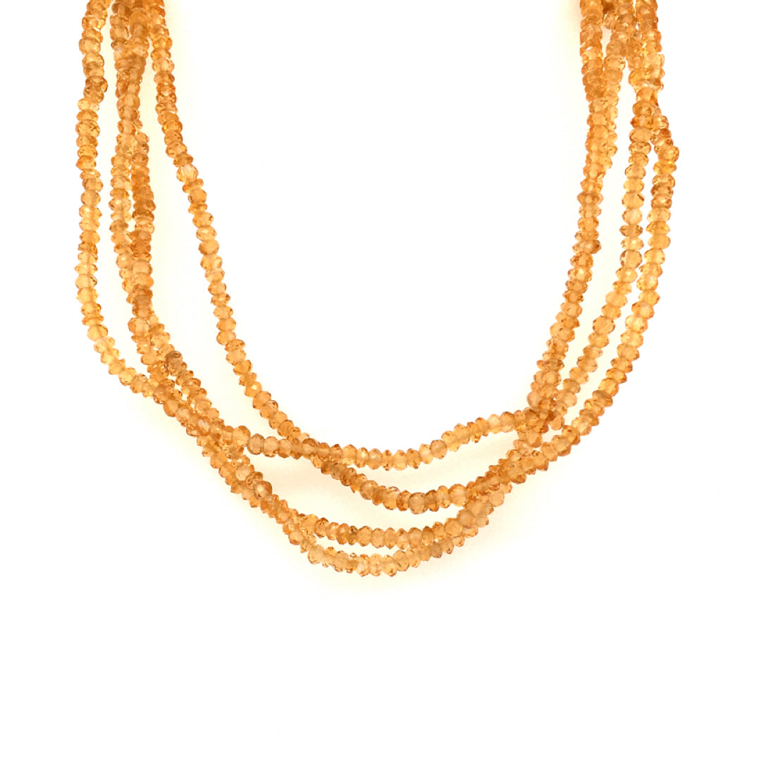 ESTATE 14 Karat Yellow Gold Multi-Strand Gemstone Necklaces