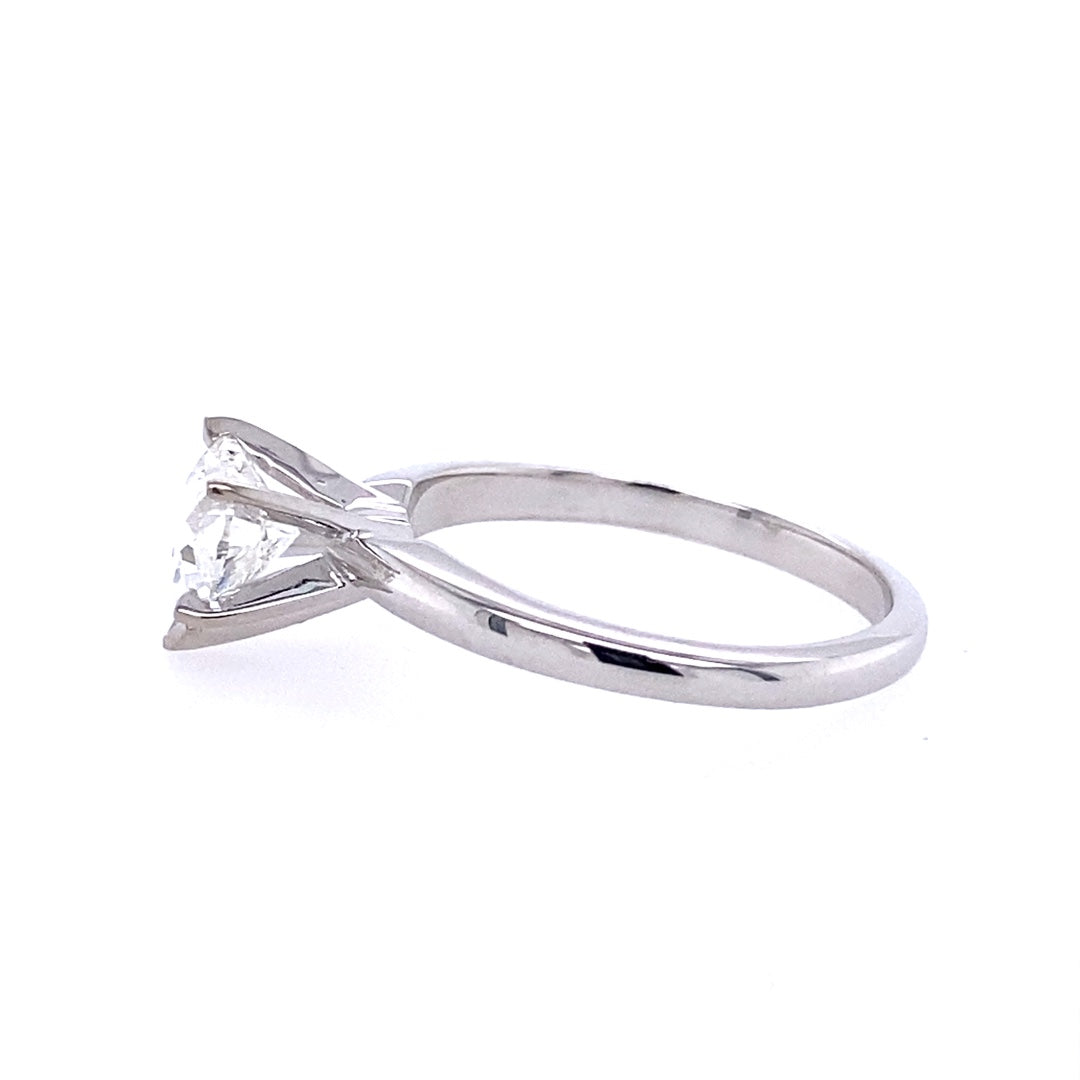 Heart Shape Diamond Solitaire Engagement Ring in White Gold by B&C