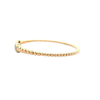 Pear Shaped End Diamond Cuff in Yellow Gold by Gabriel & Co.