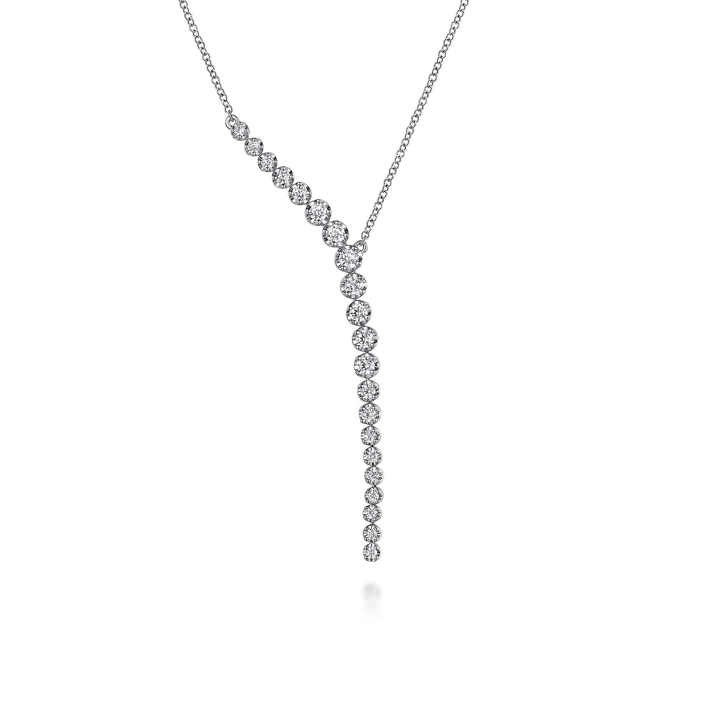 Diamond Fancy Link Necklace in White Gold by Gabriel & Co.