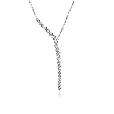 Diamond Fancy Link Necklace in White Gold by Gabriel & Co.
