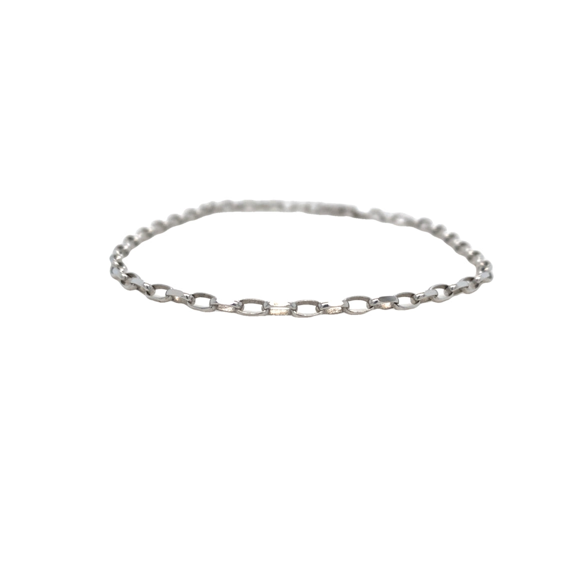 8.25" Chain Link Ankle Bracelet in White Gold