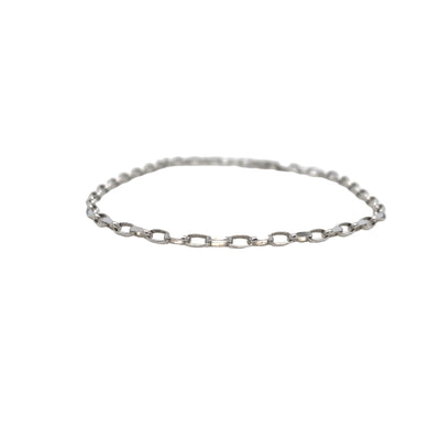 8.25" Chain Link Ankle Bracelet in White Gold