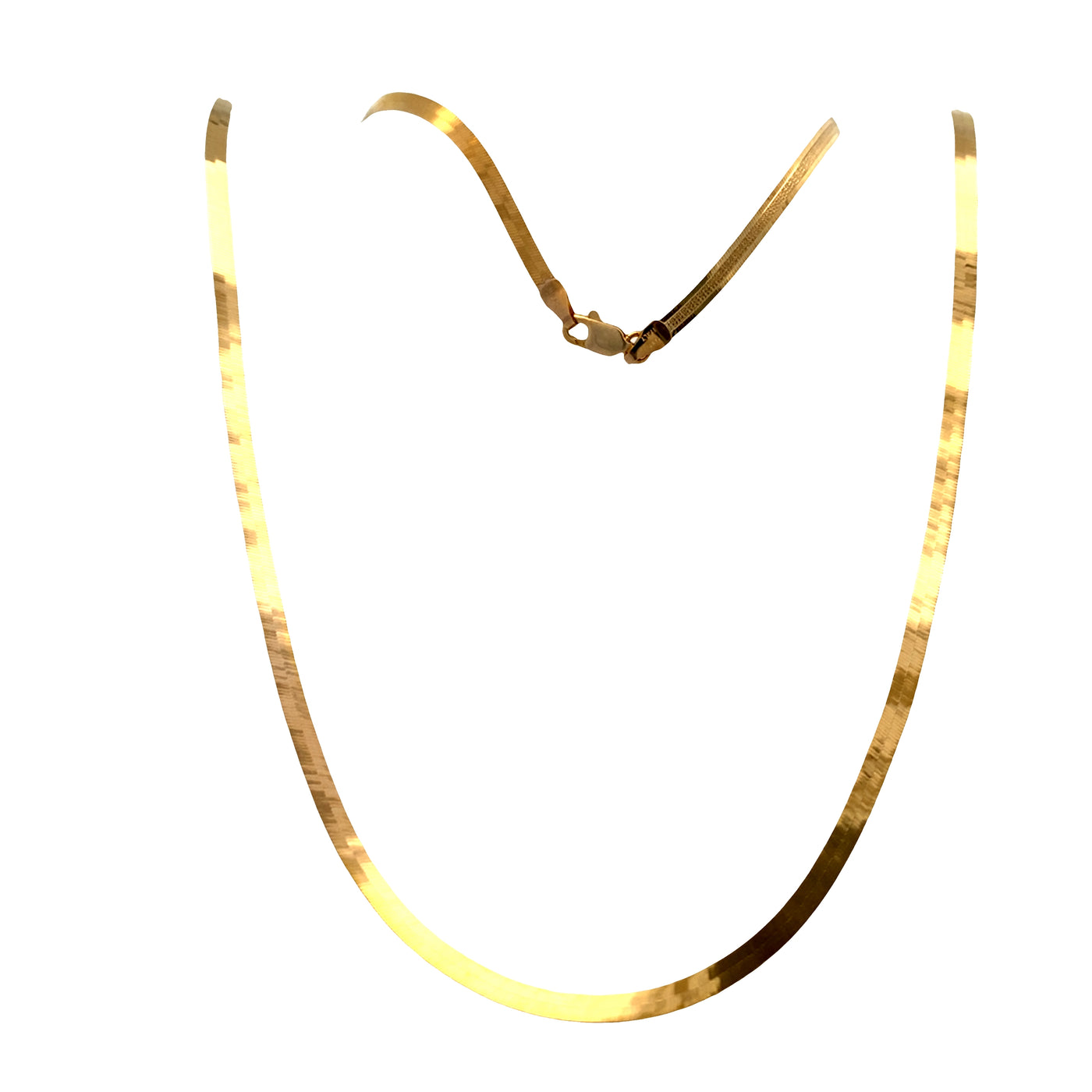 ESTATE 24" Herringbone Necklace in Yellow Gold
