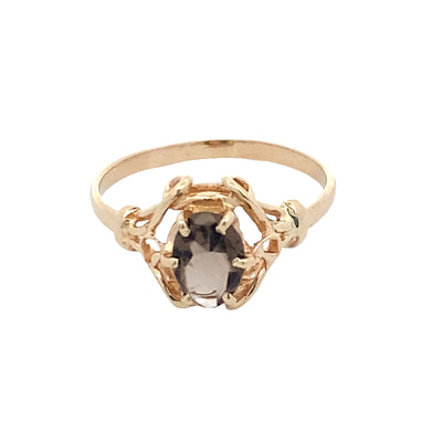 ESTATE Smoky Quartz RIng in Yellow Gold