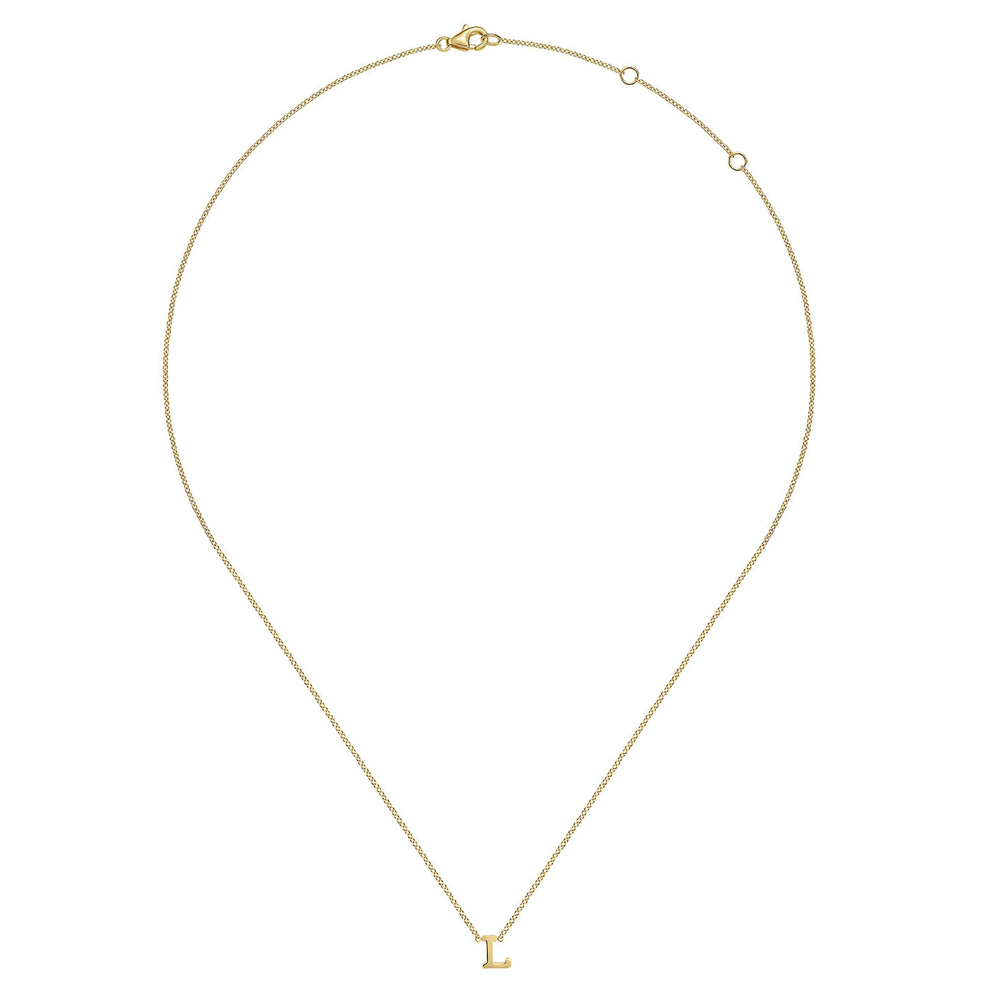 Initial “L” Link Necklace in Yellow Gold by Gabriel & Co.