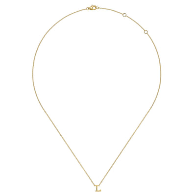 Initial “L” Link Necklace in Yellow Gold by Gabriel & Co.