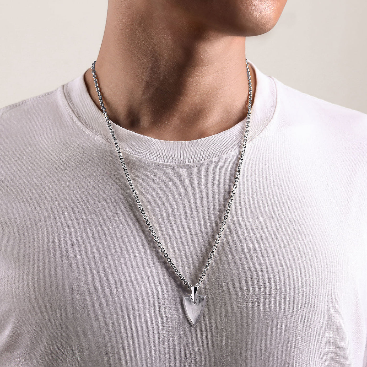 Men's Arrowhead Pendant in Silver by Gabriel & Co.
