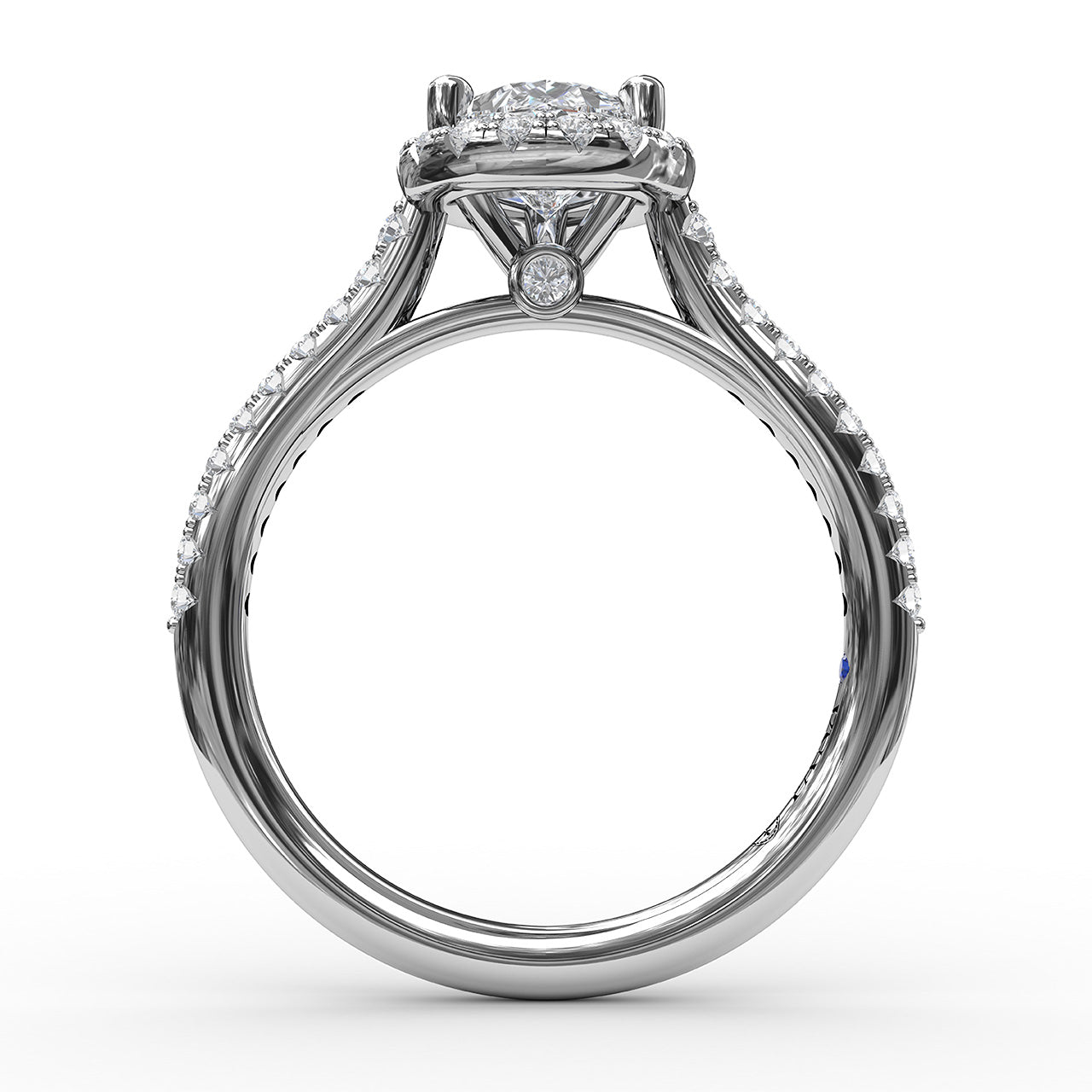 FANA 14 Karat White Gold Pear Shaped Engagement Ring S3791/WG