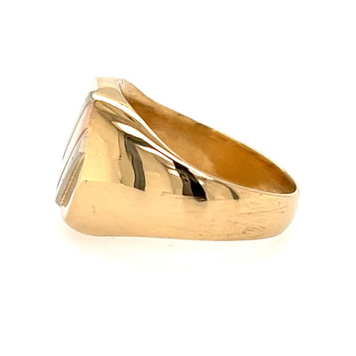 Estate 18K Three-Tner Signet Ring