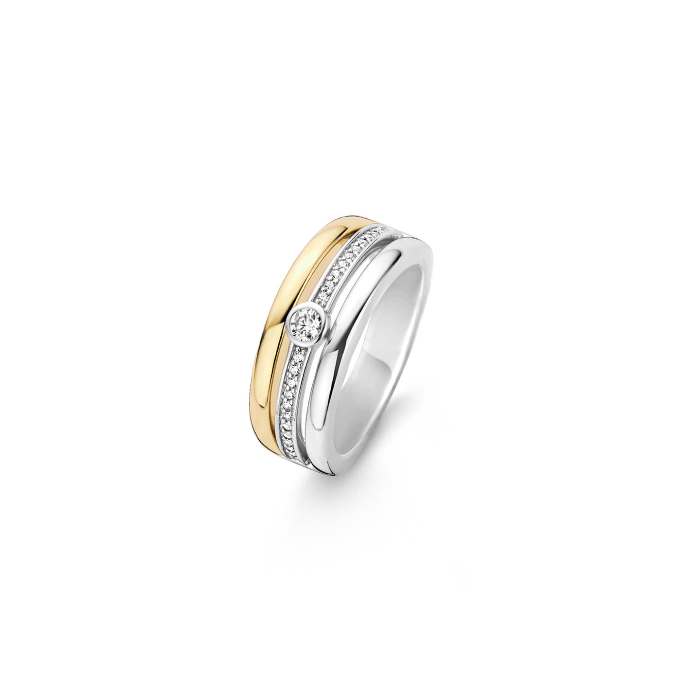 Ti Sento Milano Sterling Silver & Gold Stacking 12094ZY/58