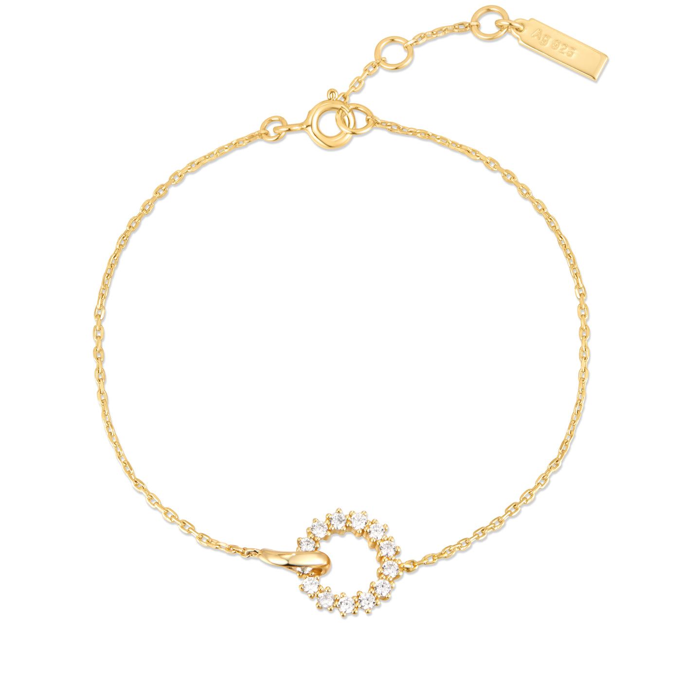 Interlinked Circle Bracelet in Yellow Gold by Ania Haie