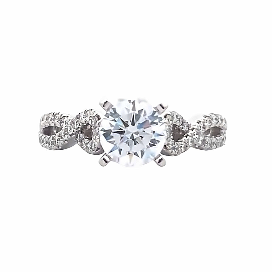 Gabriel & Co. 14 Karat Round Diamond Engagement Ring ER7805W44JJ
