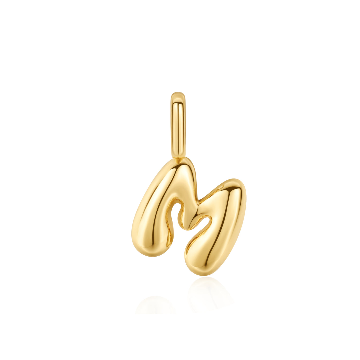 Chubby Letter "M" Charm in Yellow Gold by Ania Haie