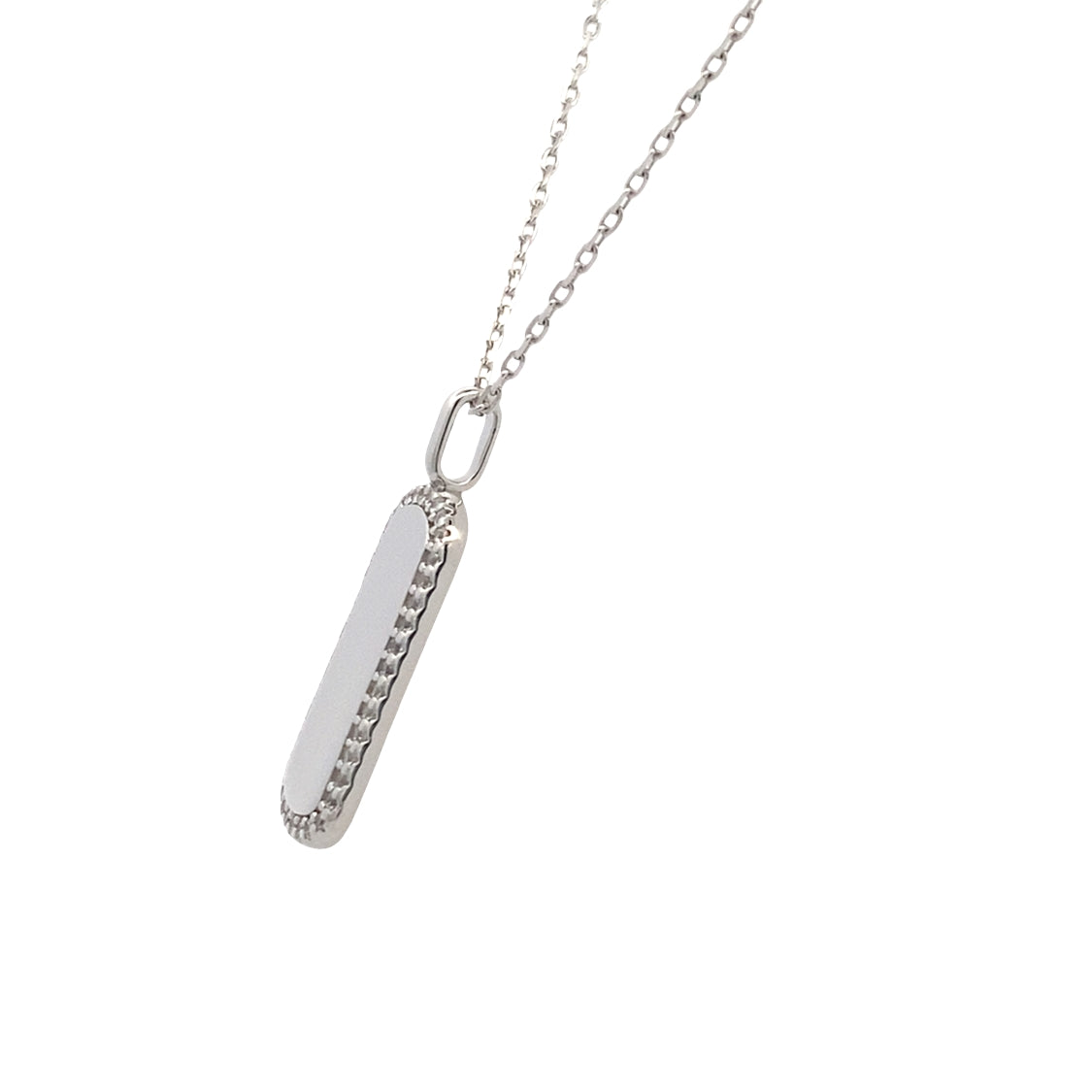 CZ Dog Tag Pendant in Silver by Ania Haie