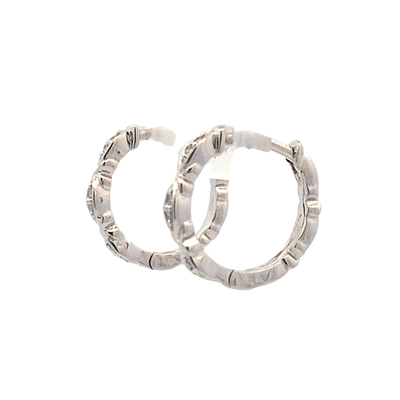 Marquis Diamond Huggies in White Gold