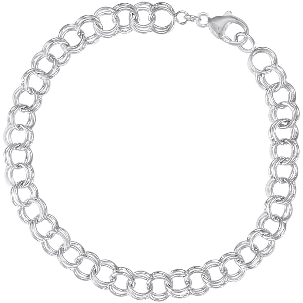 Silver Charm  Bracelet. 7" 20-0021-007
