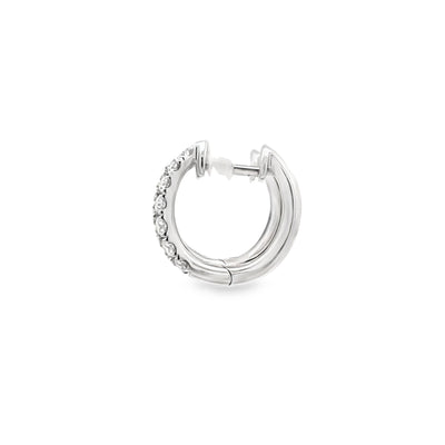 Tapered Diamond Huggies in White Gold by Simon G