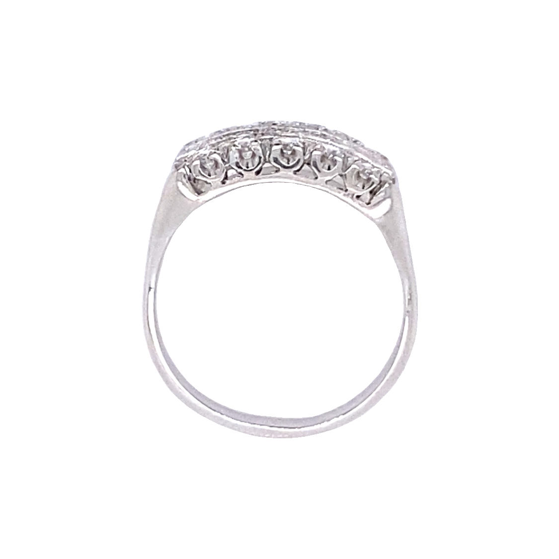 Estate Vintage Inspired Three Row Diamond Band in Platinum