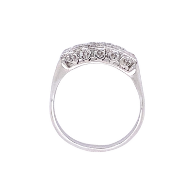 Estate Vintage Inspired Three Row Diamond Band in Platinum