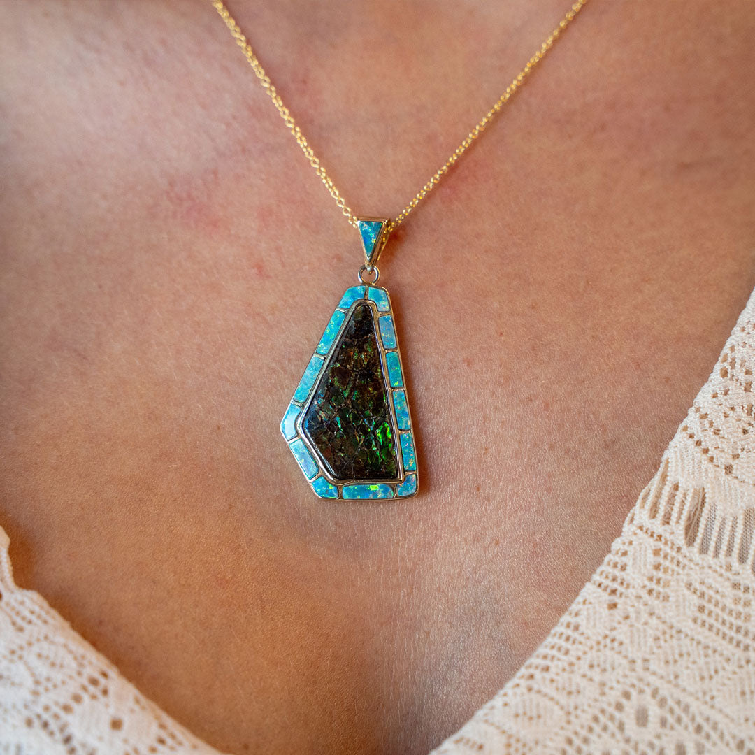 ESTATE David Freeland Jr. Opal/Boulder Opal Pendant in Yellow Gold