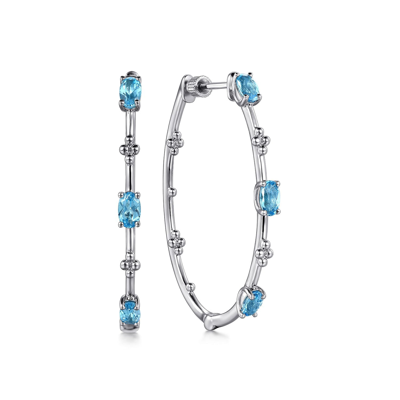 Swiss Blue Topaz Bujukan Earrings in Silver by Gabriel & Co.